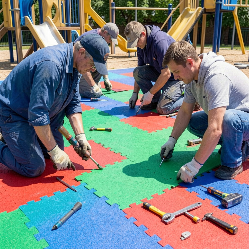 أرضيات بلاط مطاط